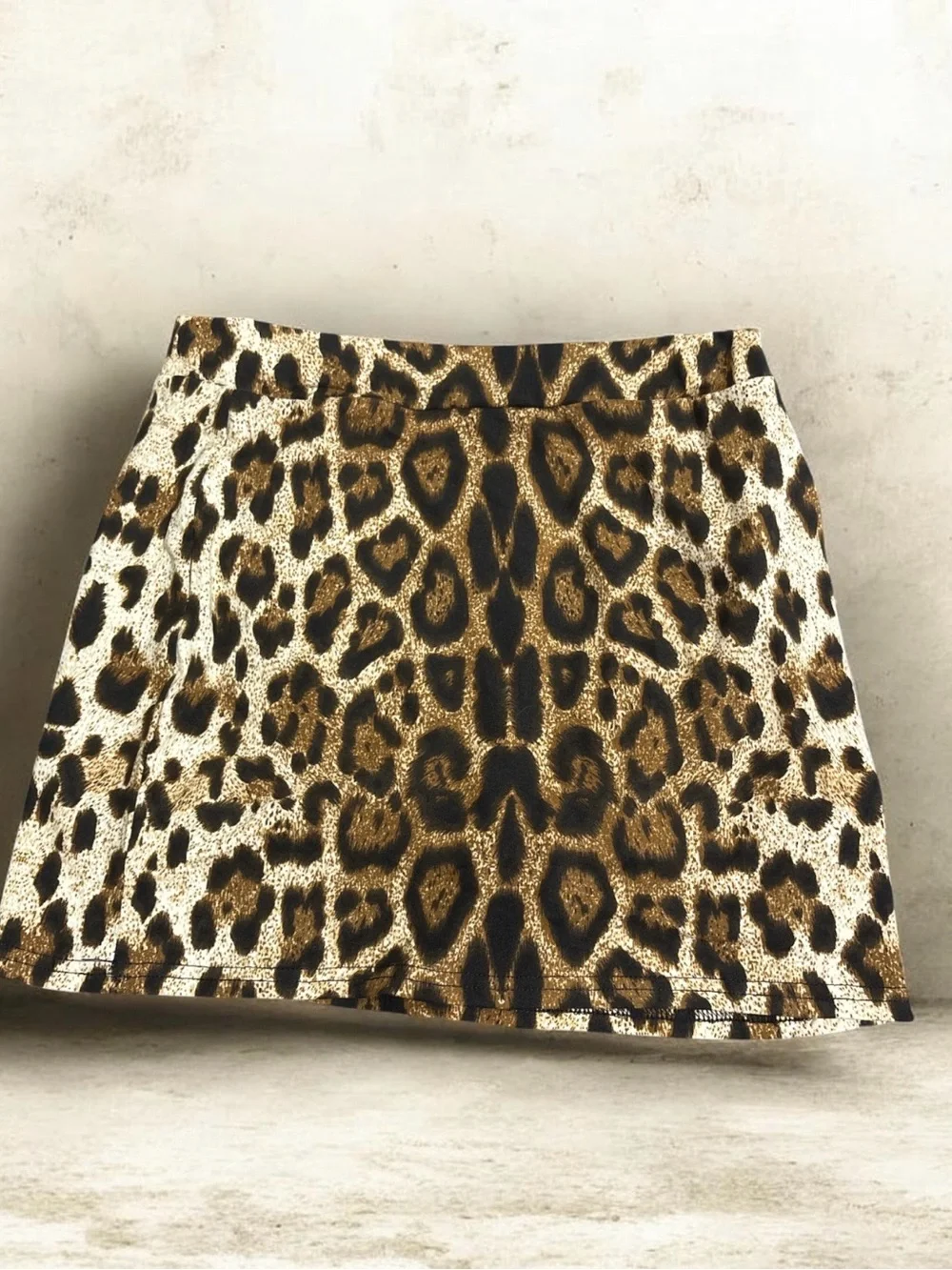 Leopard Print Mini Skirt in Brown/Black